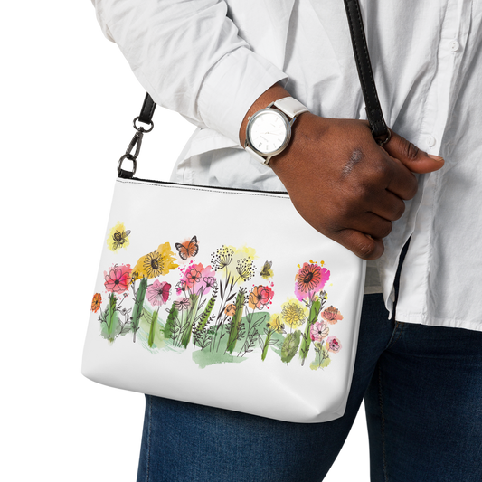 Watercolor Wildflower - Crossbody Bag