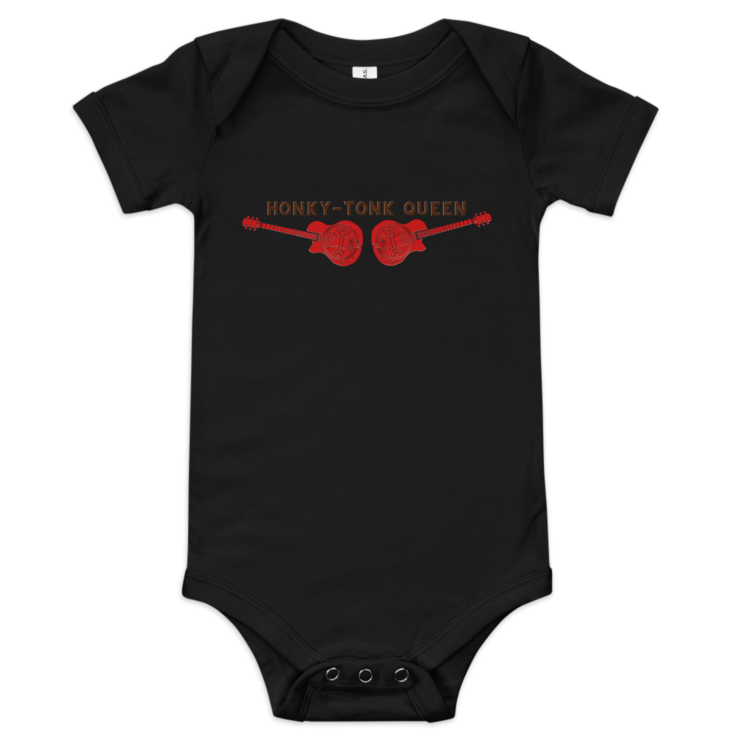 Honky-Tonk Queen Dual Guitars - Baby Short Sleeve One Piece | Bella + Canvas