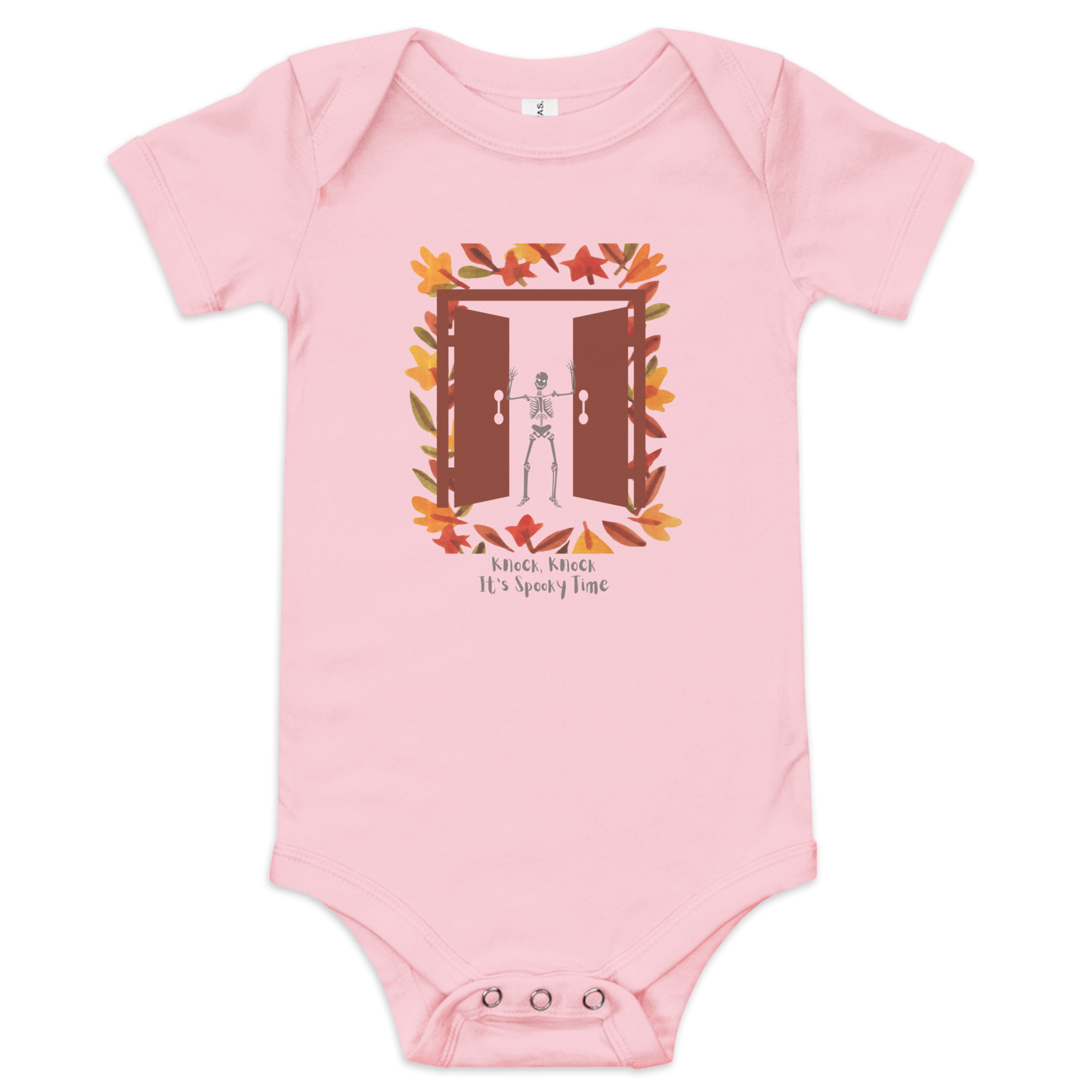 Knock, Knock ... It's Spooky Time - Baby Short Sleeve One Piece | Bella + Canvas