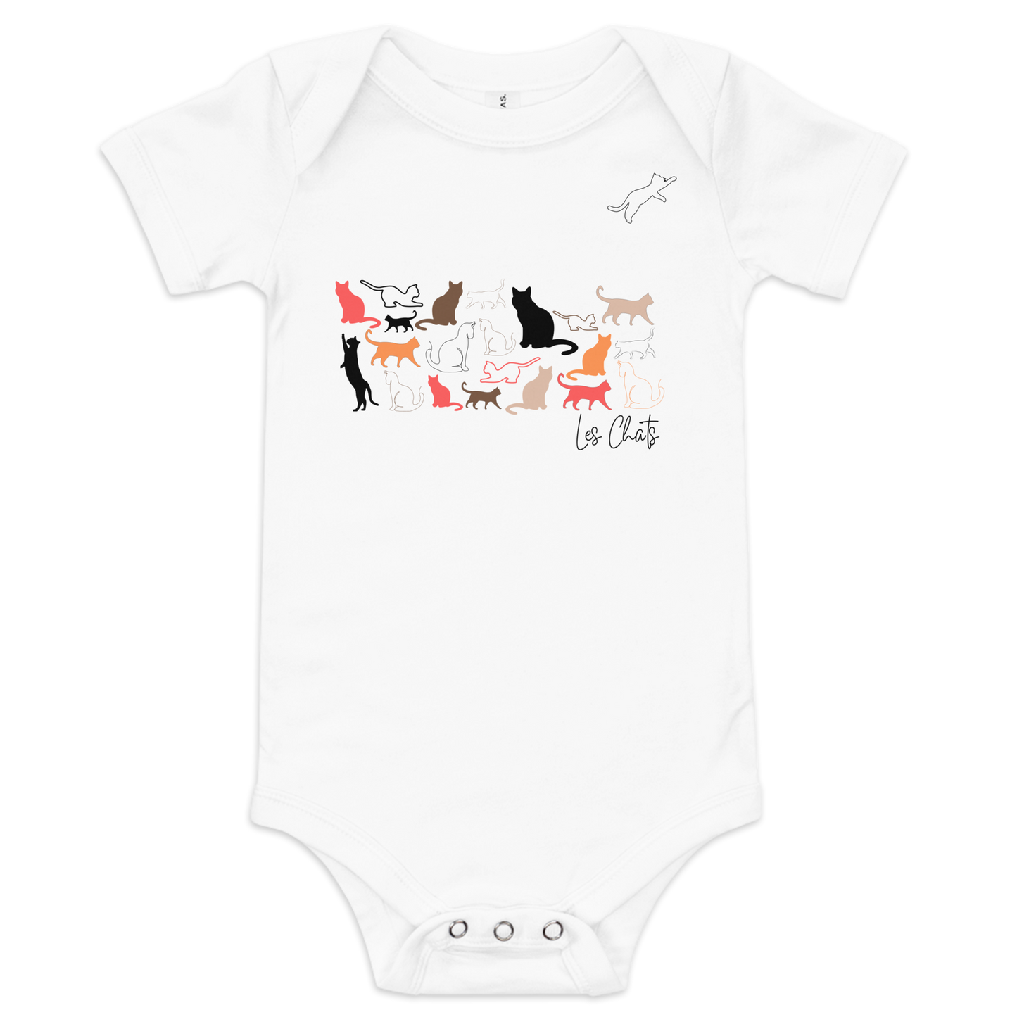 Quelque Chose: Les Chats - Baby Short Sleeve One Piece | Bella + Canvas