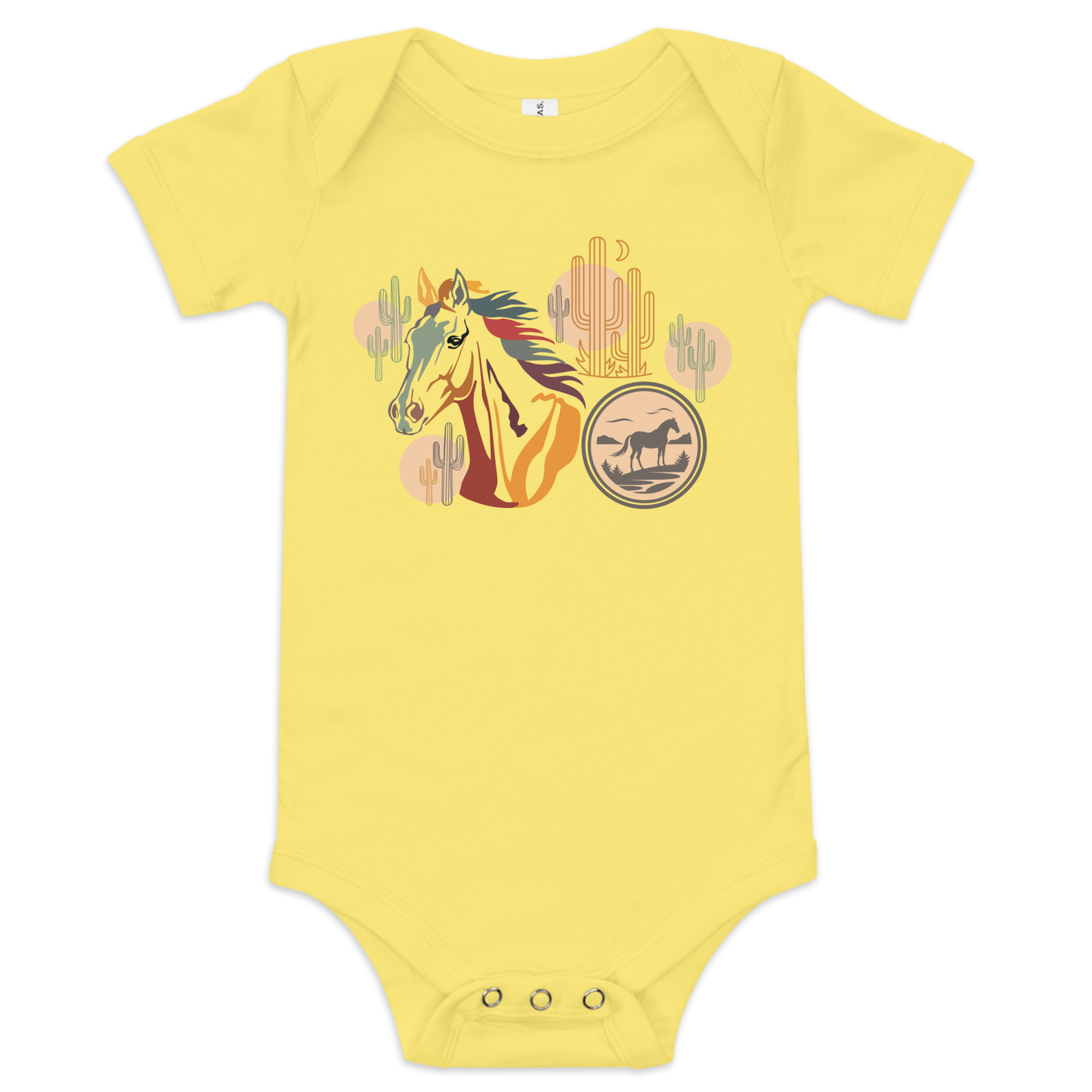 Horse Head - Baby Short Sleeve One Piece | Bella + Canvas