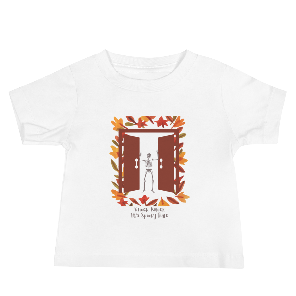 Knock, Knock ... It's Spooky Time - Baby Staple Tee | Bella + Canvas