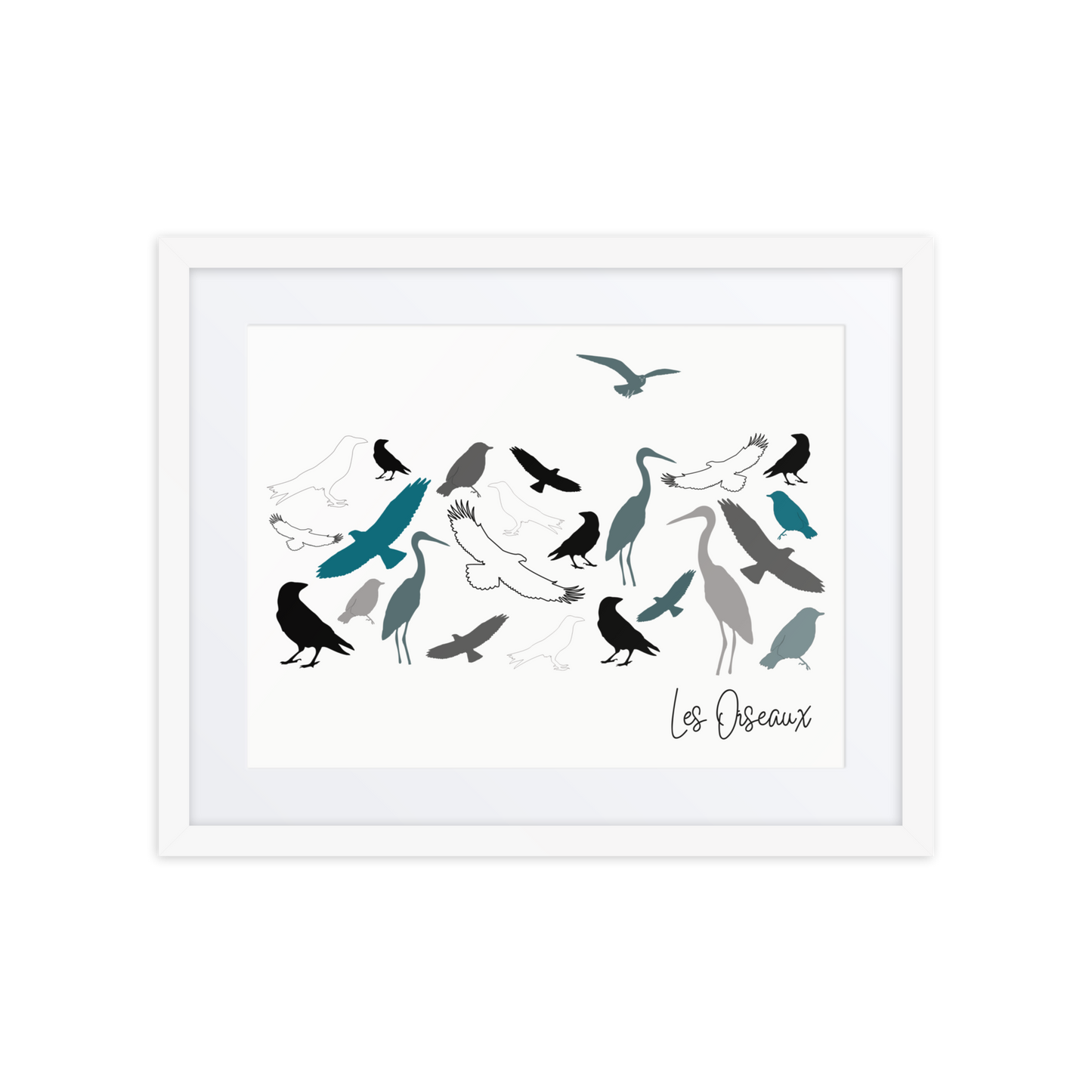 Quelque Chose: Les Oiseaux - Matte Paper Framed Poster With Mat