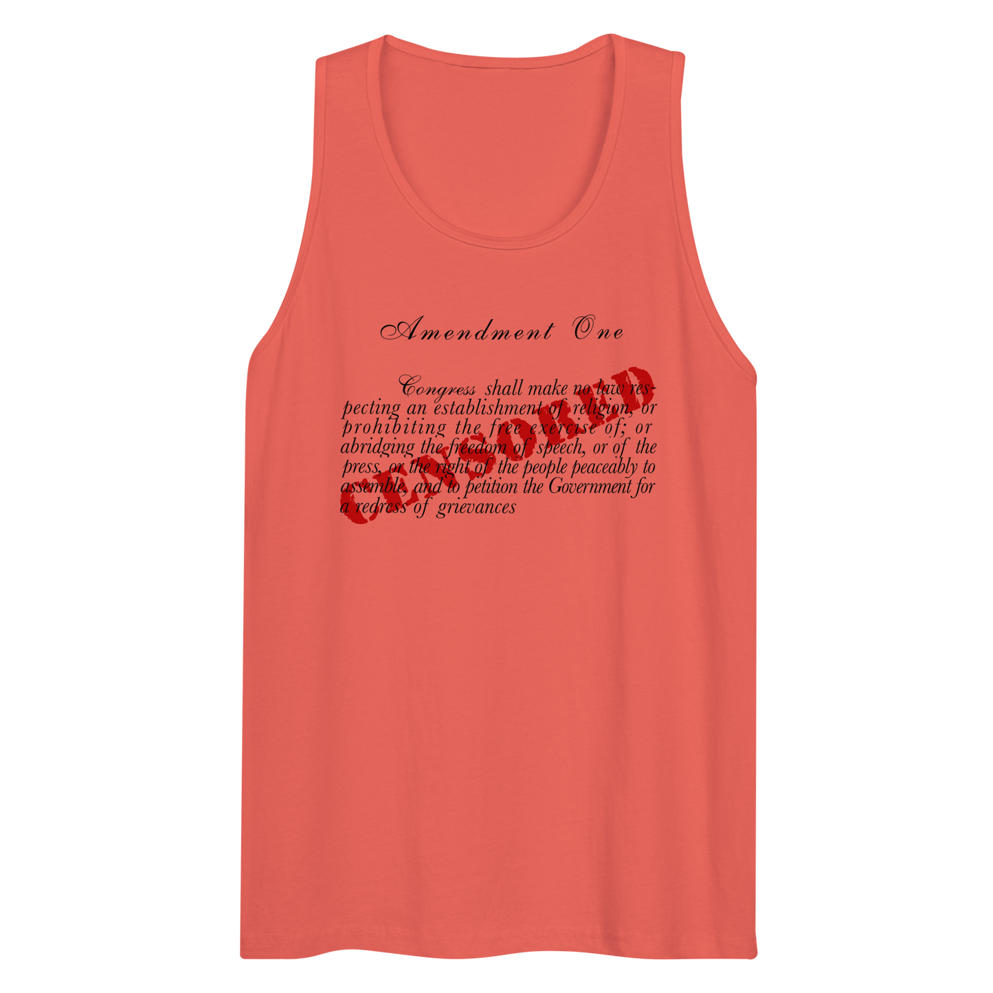 Amendment One CENSORED - Men's Premium Tank Top | Cotton Heritage
