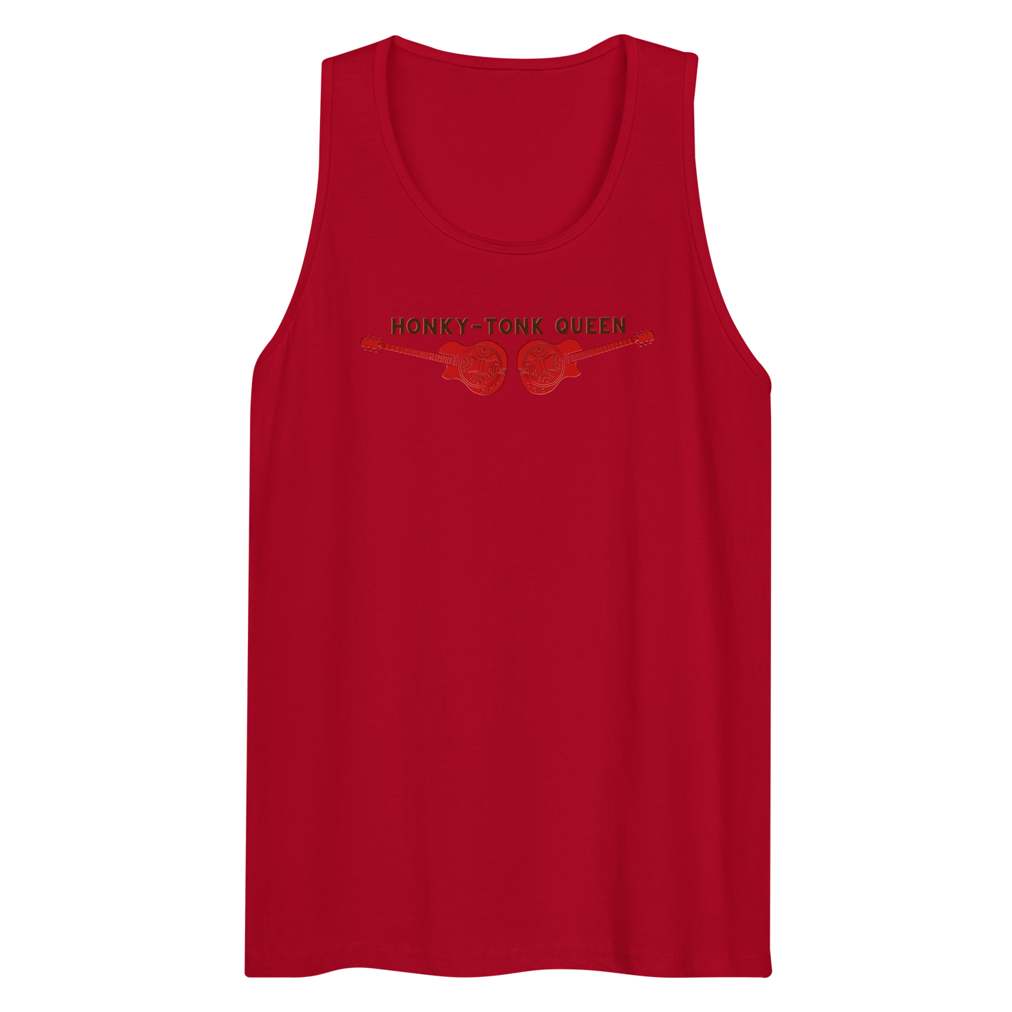 Honky-Tonk Queen Dual Guitars - Men's Premium Tank Top | Cotton Heritage