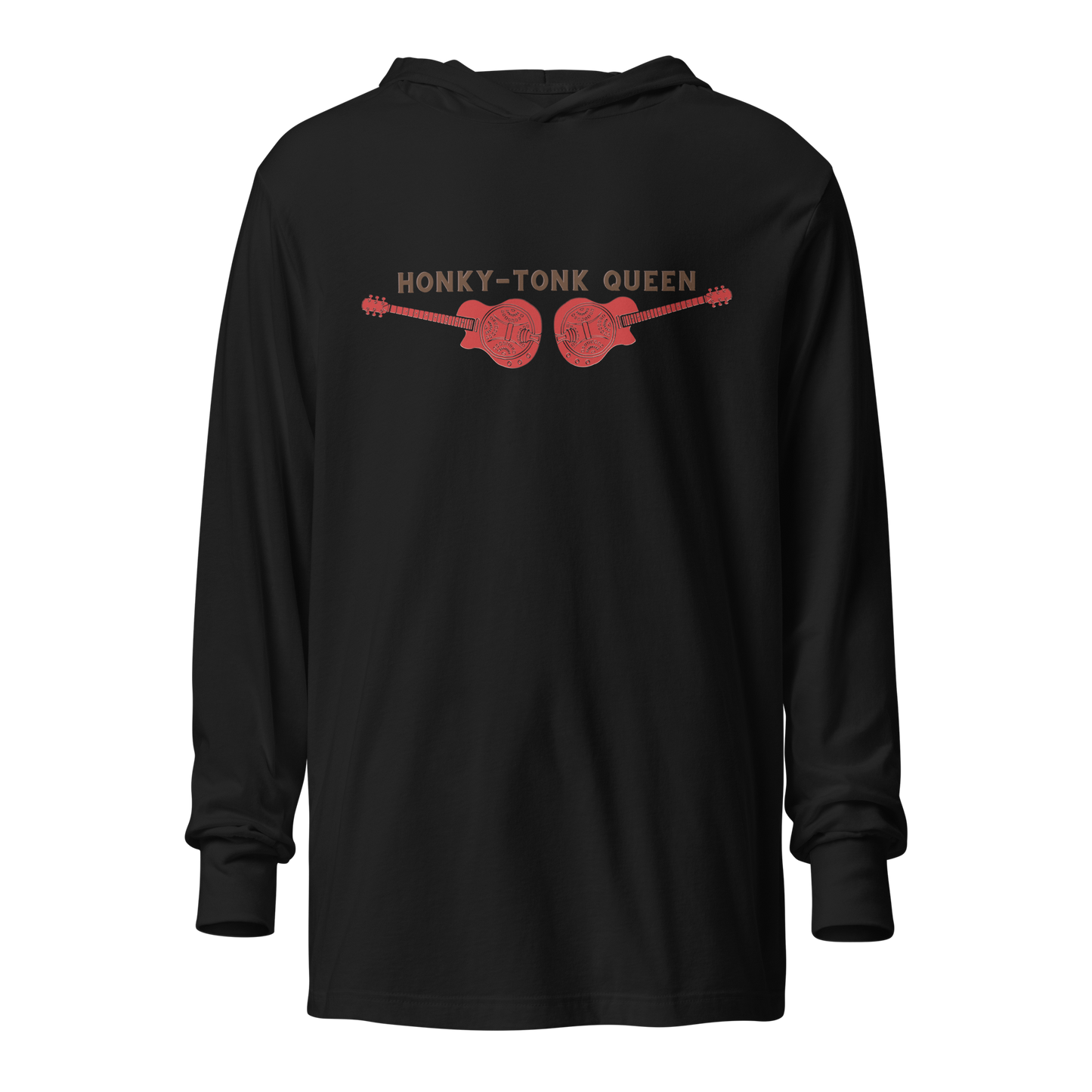 Honky-Tonk Queen Dual Guitars - Unisex Hooded Long Sleeve Tee | Bella + Canvas