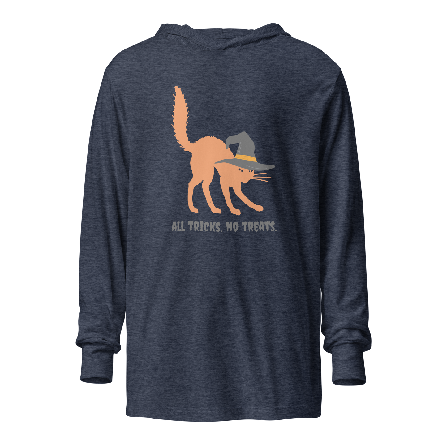 All Tricks. No Treats. - Unisex Hooded Long Sleeve Tee | Bella + Canvas