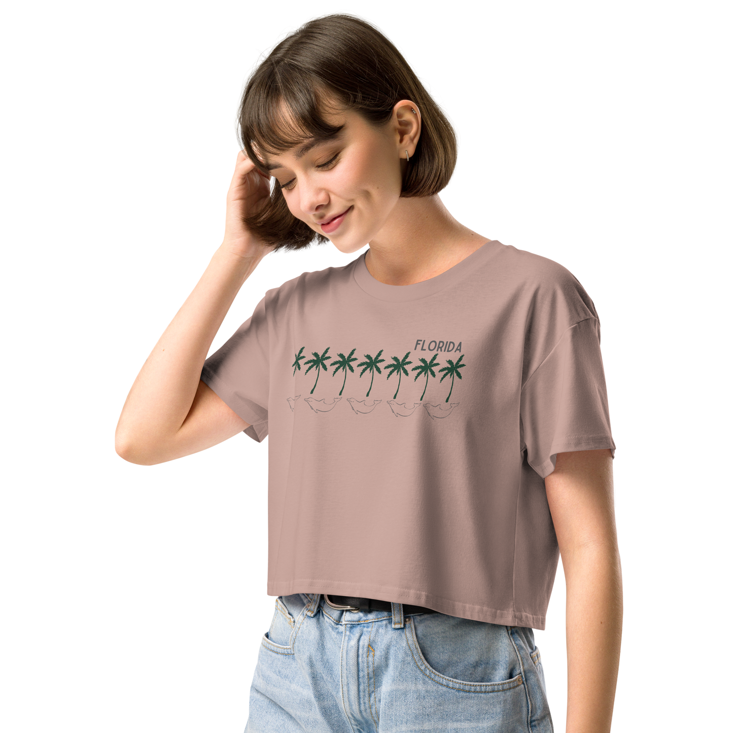 Florida Dolphin Palms - Women's Crop Top | AS Colour