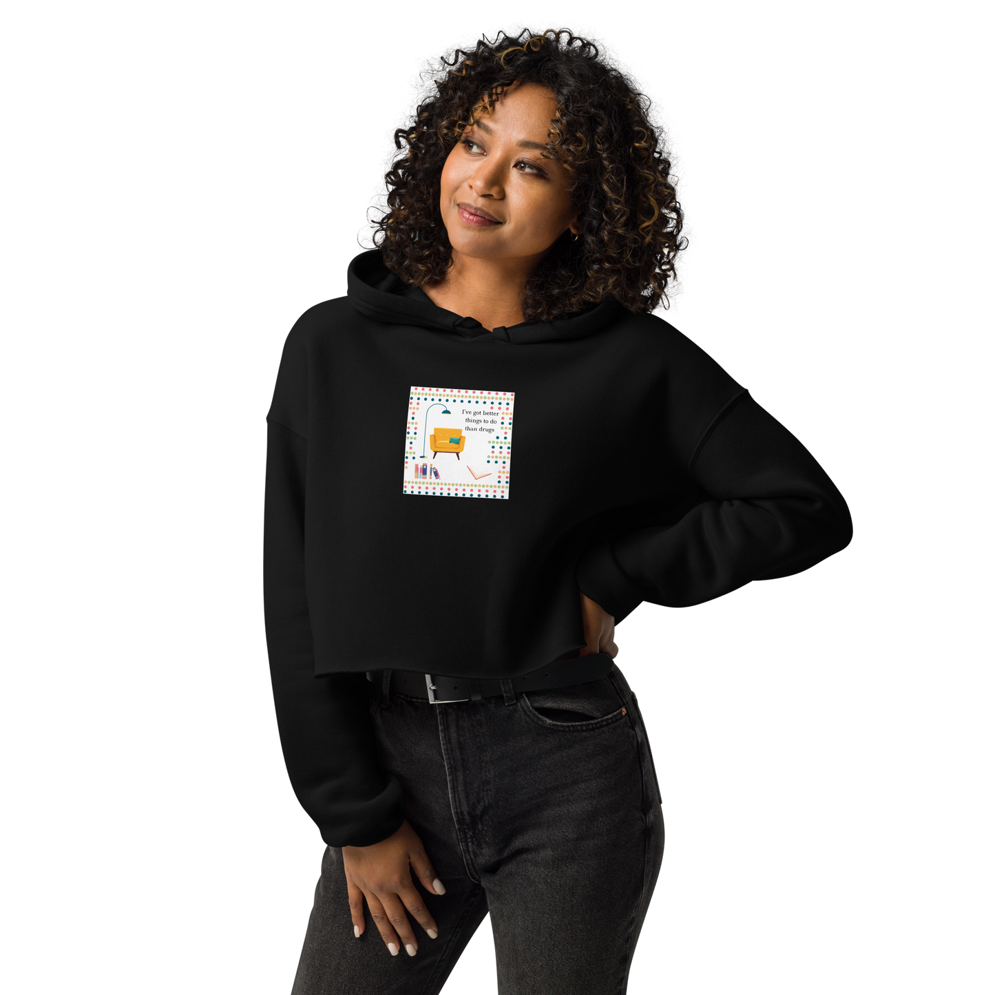 Better Than Drugs: Reading - Women's Cropped Hoodie | Bella + Canvas