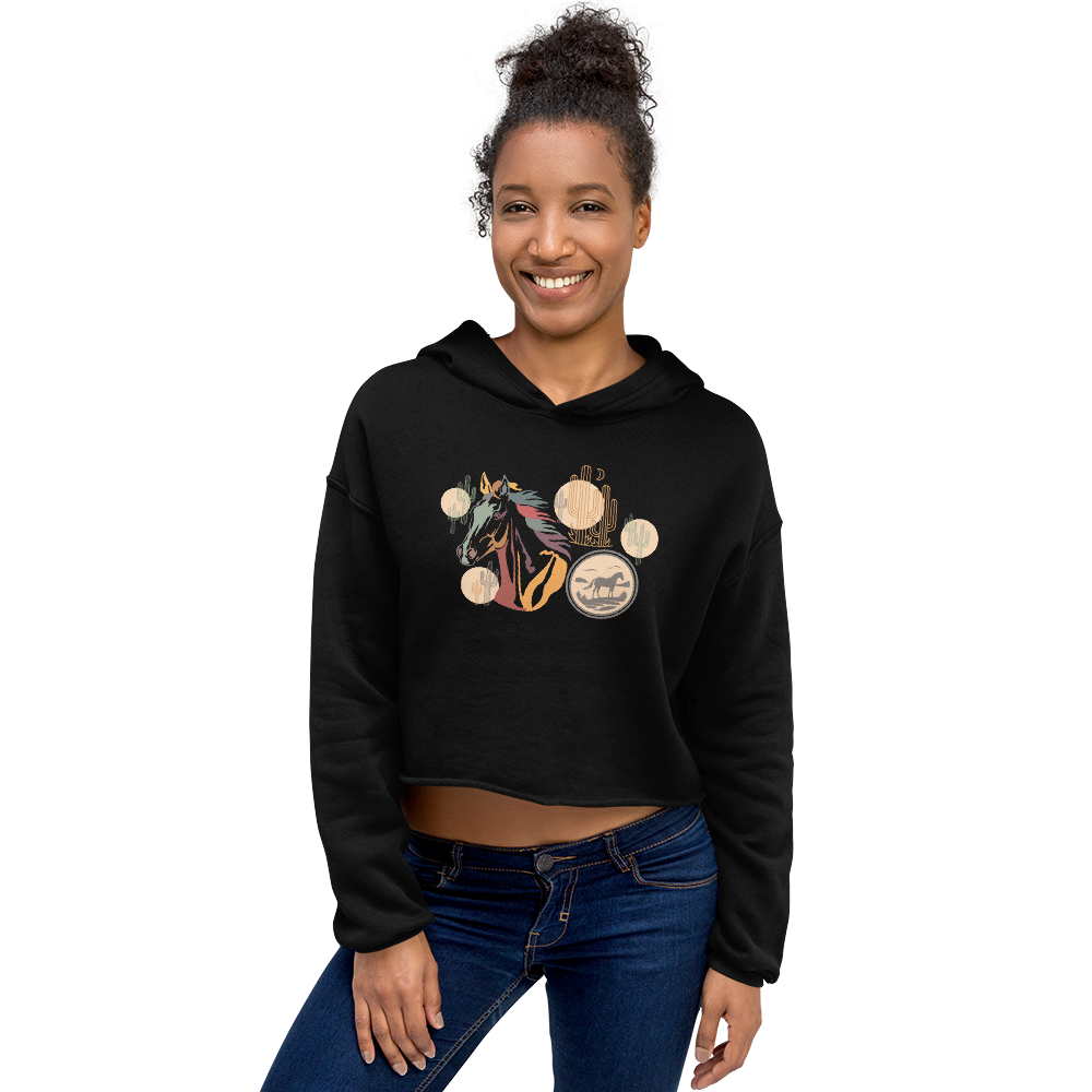 Horse Head - Women's Cropped Hoodie | Bella + Canvas