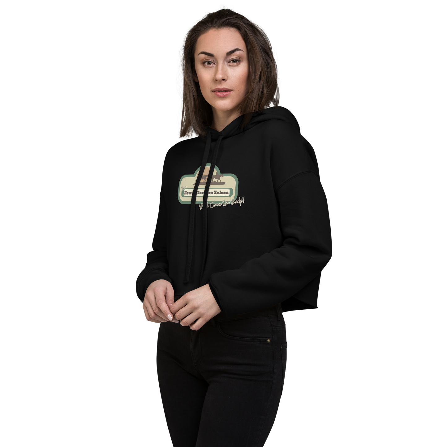 Howdy Terrace Saloon - Women's Cropped Hoodie | Bella + Canvas