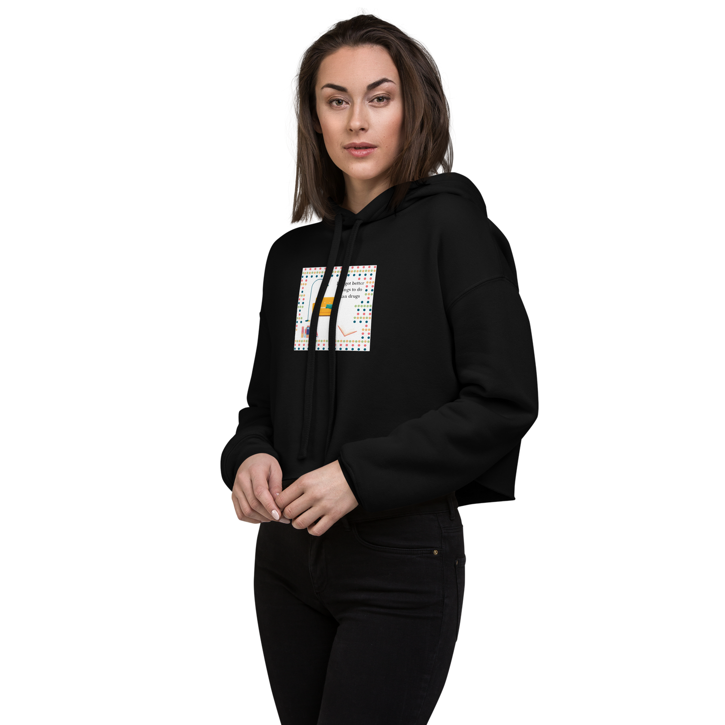 Better Than Drugs: Reading - Women's Cropped Hoodie | Bella + Canvas