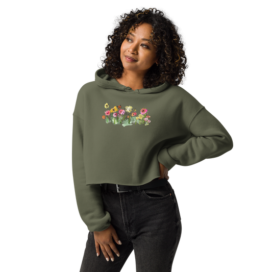 Watercolor Wildflower - Women's Cropped Hoodie | Bella + Canvas