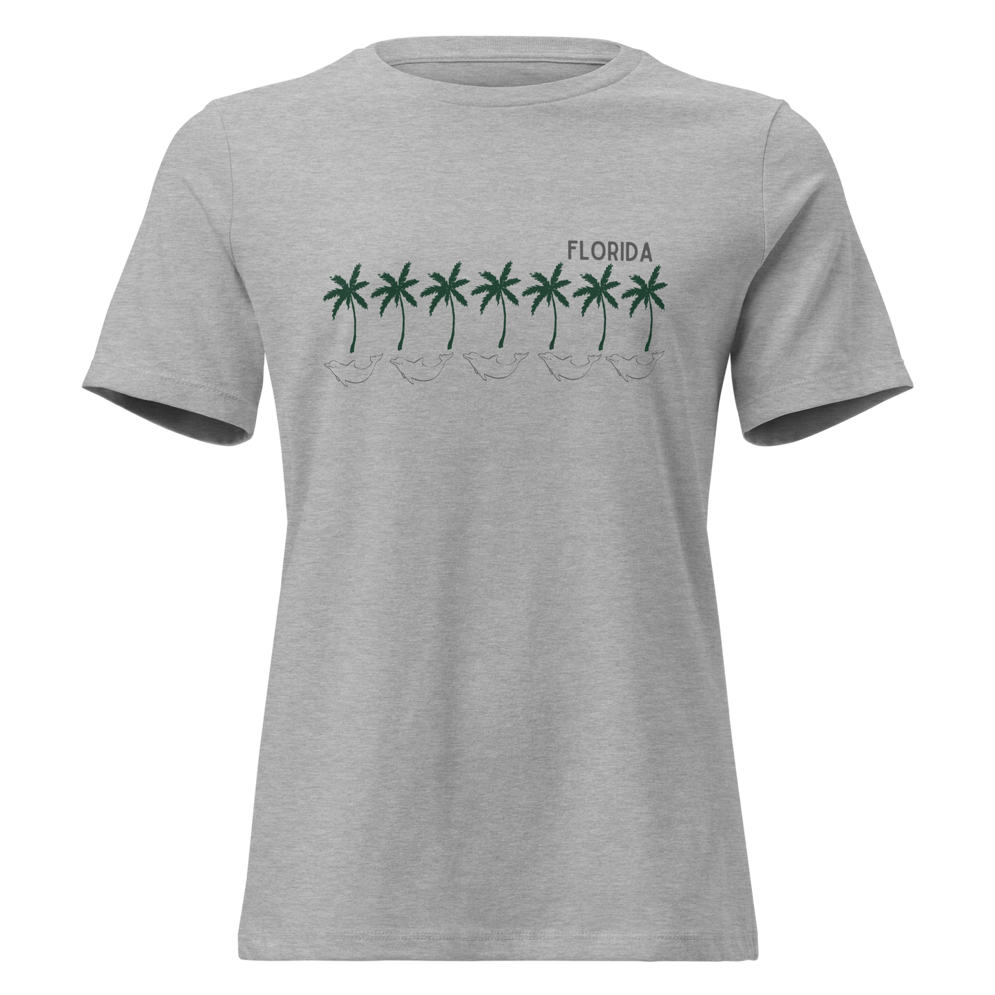 Florida Dolphin Palms - Women's Relaxed T-Shirt | Bella + Canvas