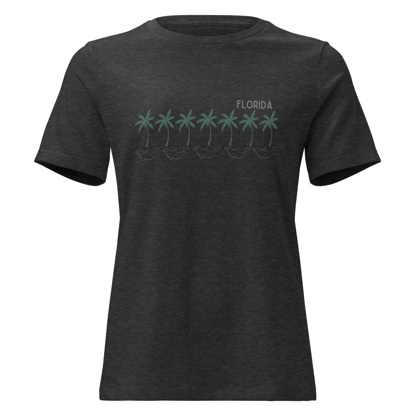 Florida Dolphin Palms - Women's Relaxed T-Shirt | Bella + Canvas