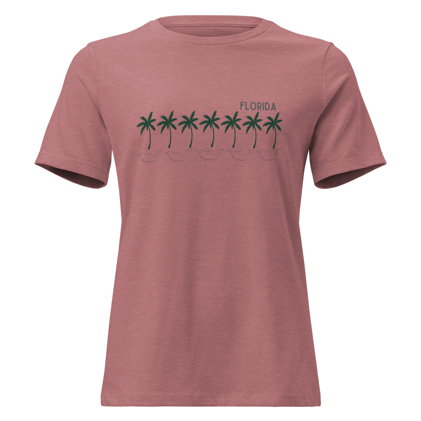 Florida Dolphin Palms - Women's Relaxed T-Shirt | Bella + Canvas