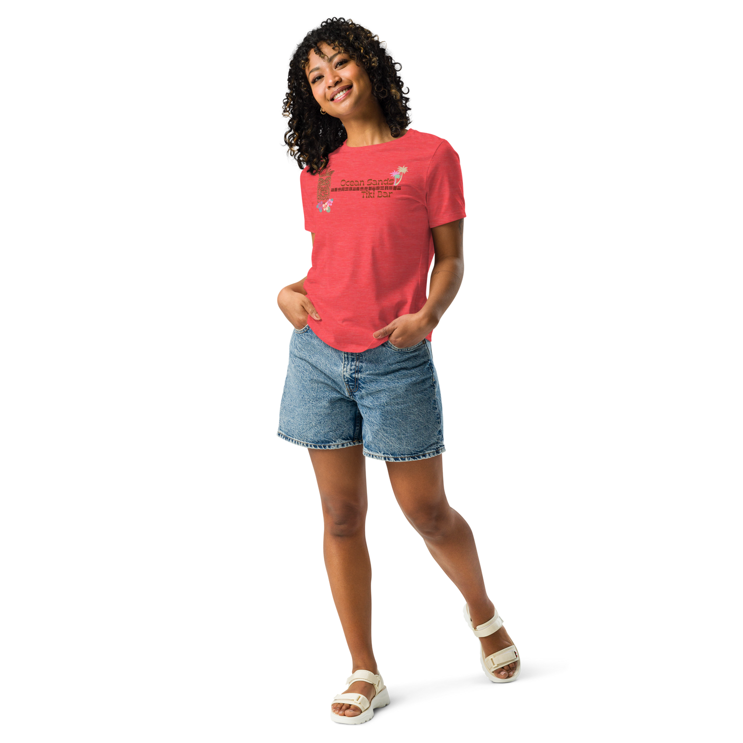 Ocean Sands Tiki Bar - Women's Relaxed T-Shirt | Bella + Canvas