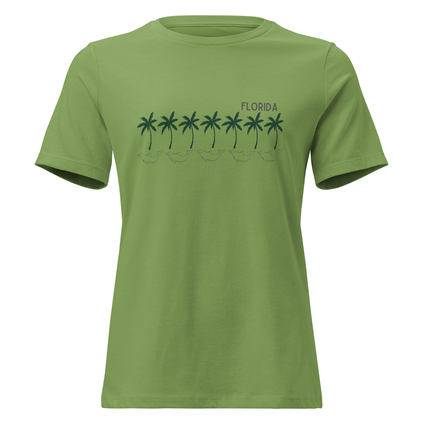 Florida Dolphin Palms - Women's Relaxed T-Shirt | Bella + Canvas