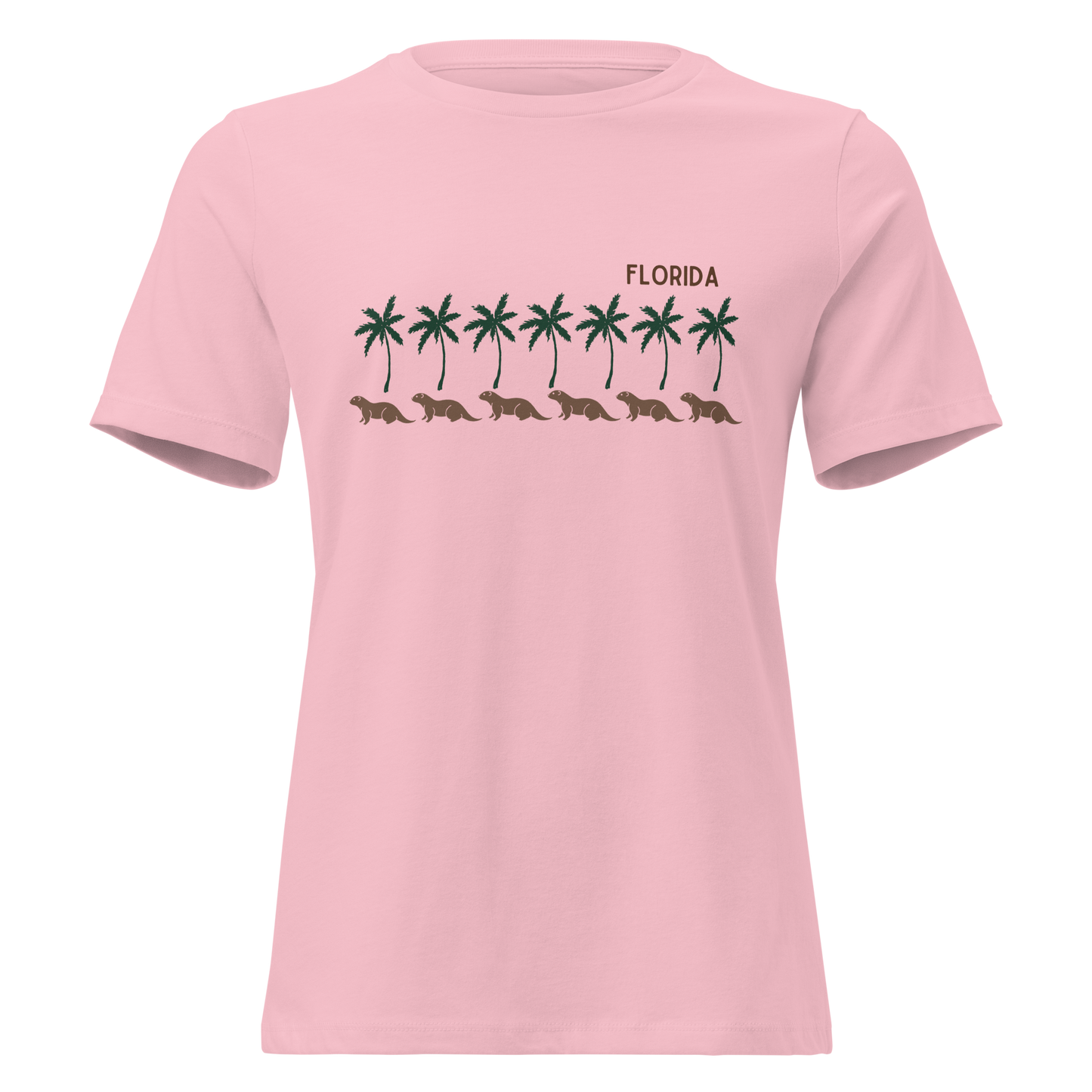 Florida Otter Palms - Women's Relaxed T-Shirt | Bella + Canvas