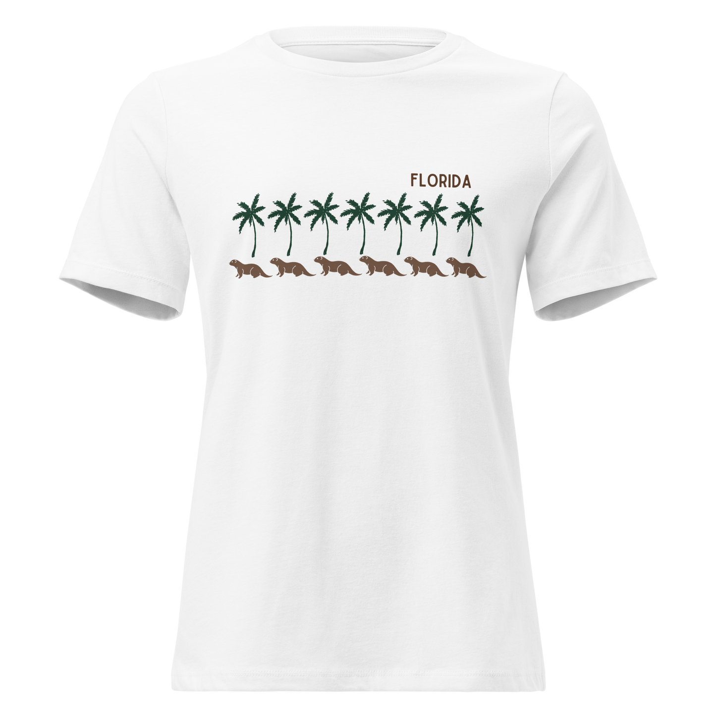 Florida Otter Palms - Women's Relaxed T-Shirt | Bella + Canvas