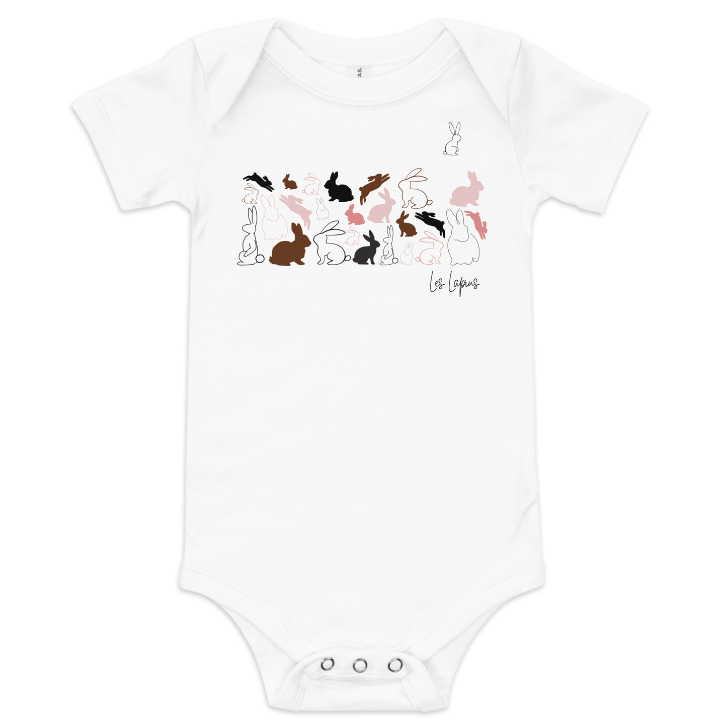 Quelque Chose: Les Lapins - Baby Short Sleeve One Piece | Bella + Canvas