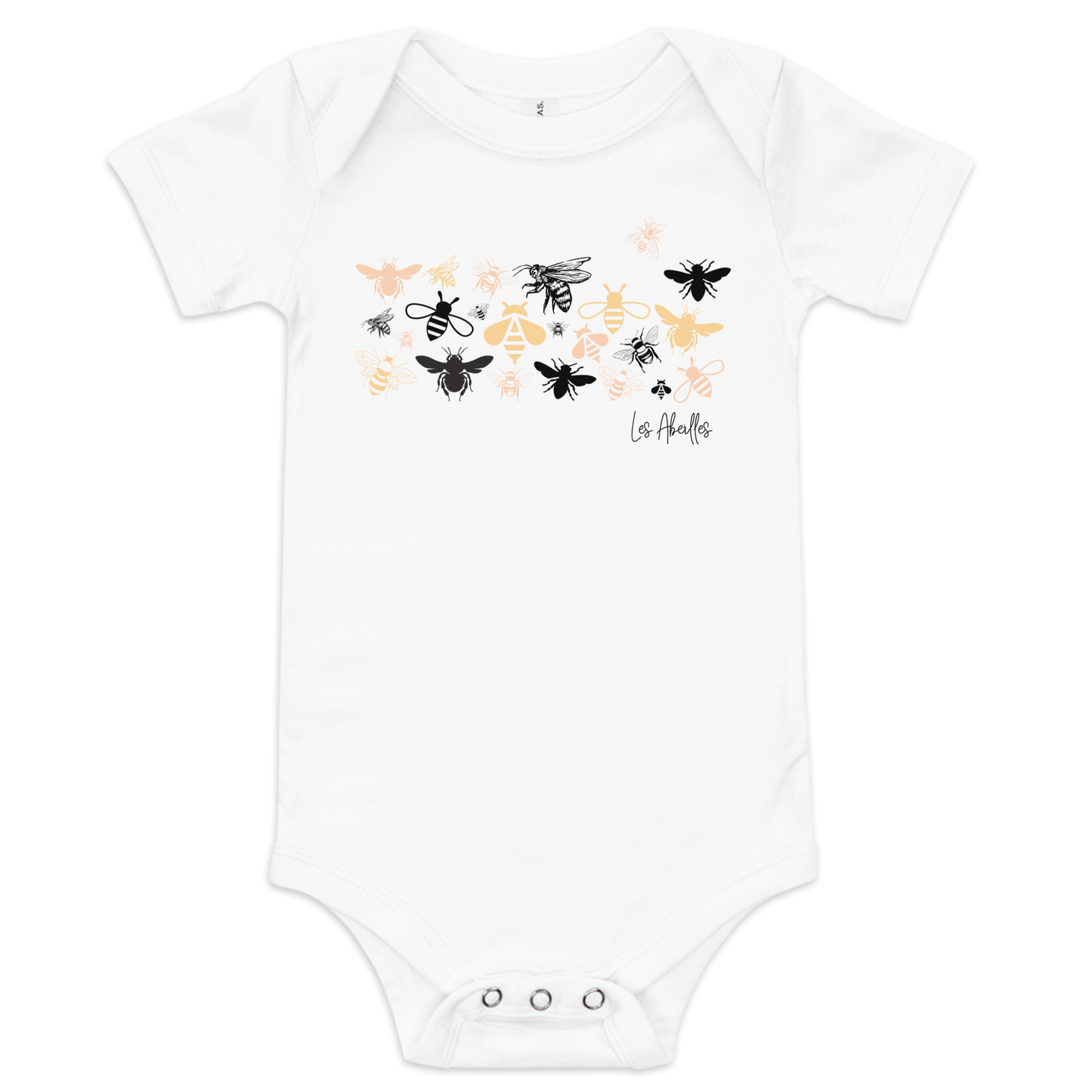 Quelque Chose: Les Abeilles - Baby Short Sleeve One Piece | Bella + Canvas
