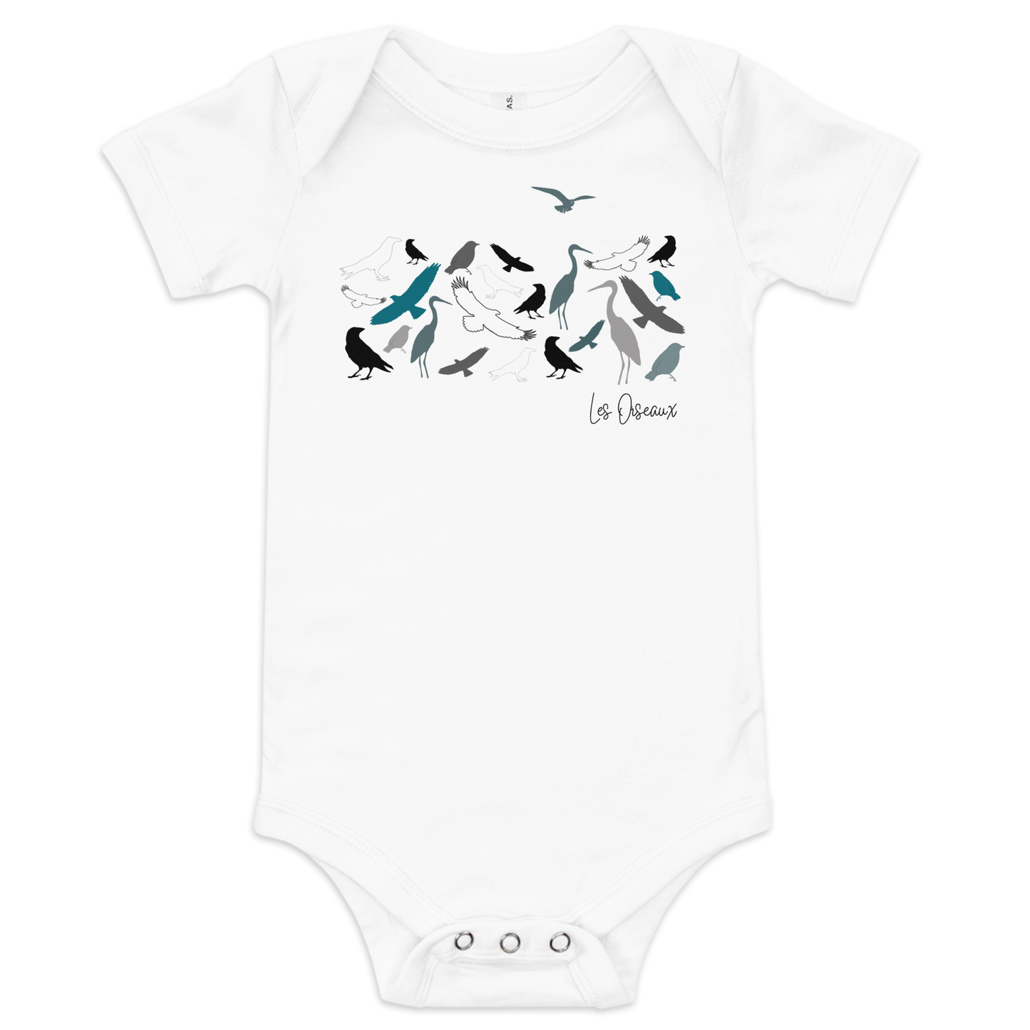 Quelque Chose: Les Oiseaux - Baby Short Sleeve One Piece | Bella + Canvas
