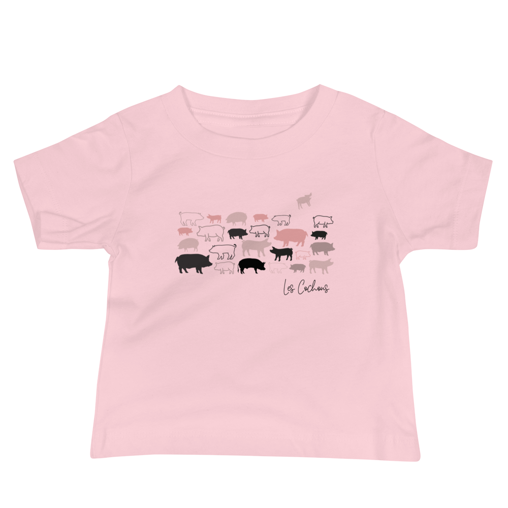 Quelque Chose: Les Cochons - Baby Staple Tee | Bella + Canvas