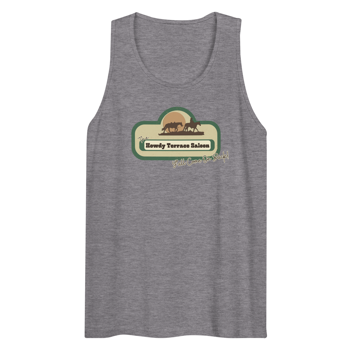Howdy Terrace Saloon - Men's Premium Tank Top | Cotton Heritage