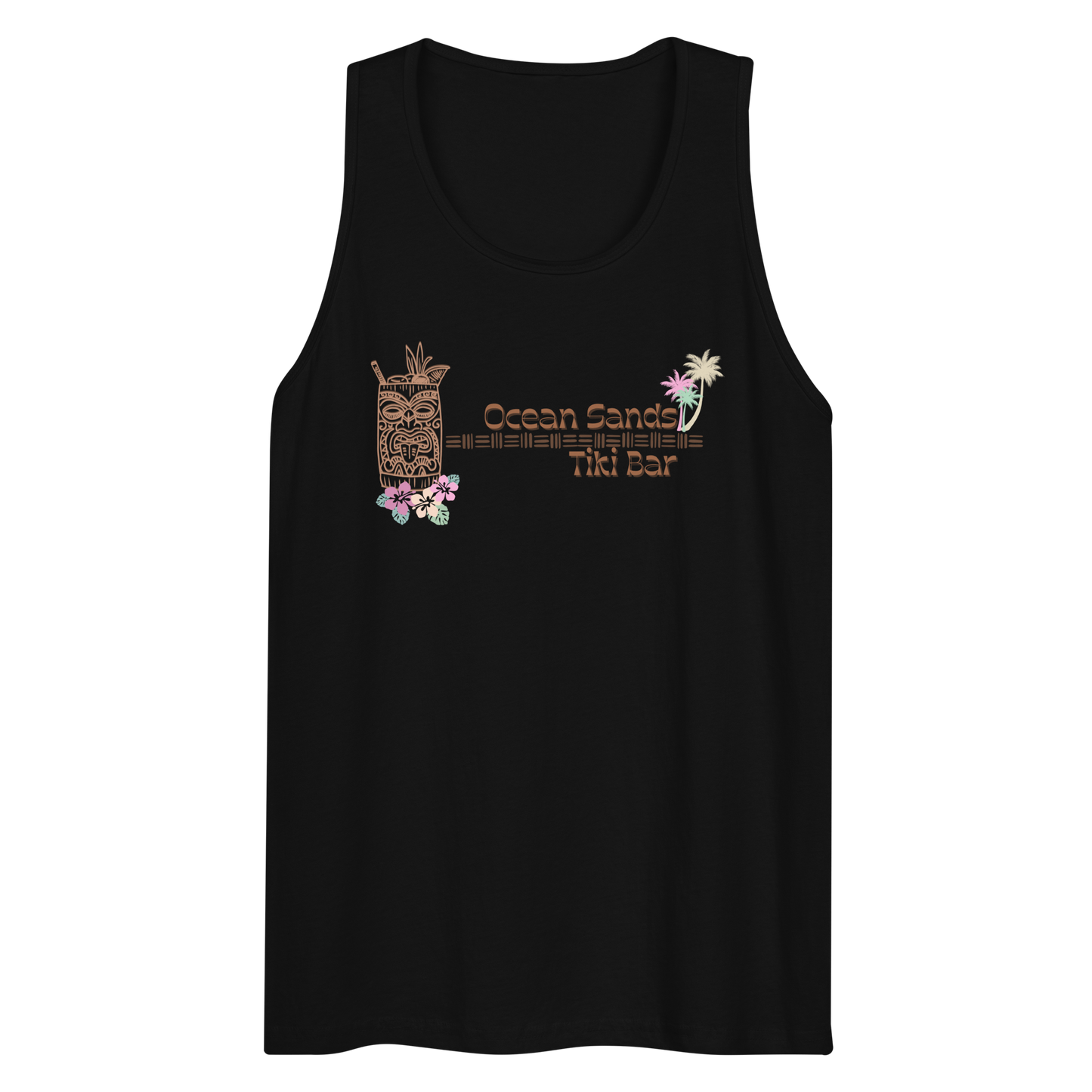 Ocean Sands Tiki Bar - Men's Premium Tank Top | Cotton Heritage