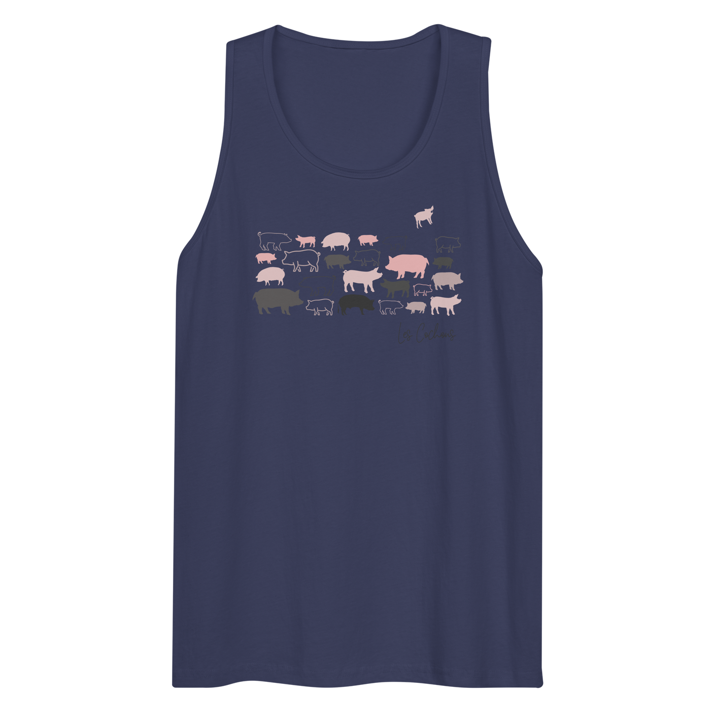 Quelque Chose: Les Cochons - Men's Premium Tank Top | Cotton Heritage