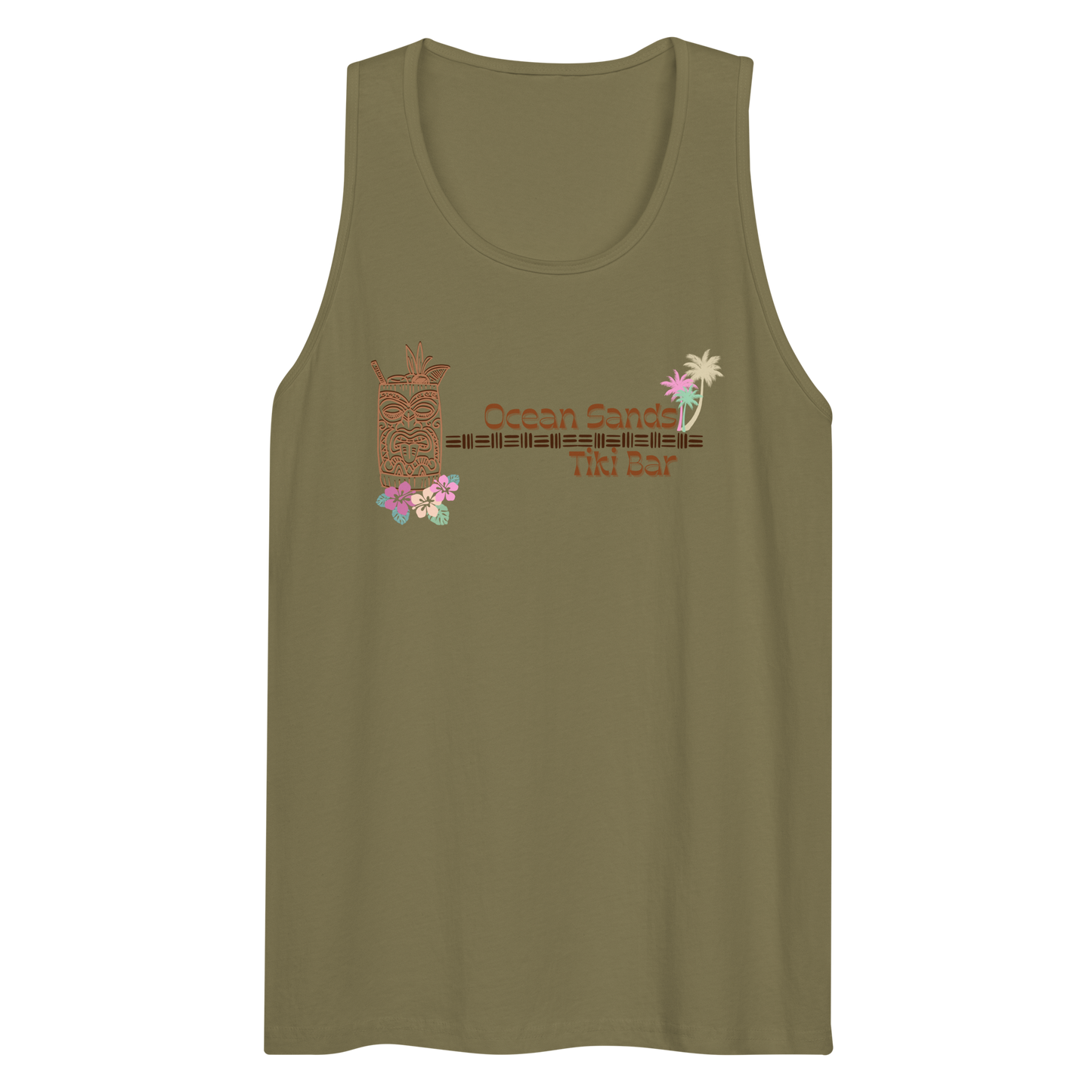 Ocean Sands Tiki Bar - Men's Premium Tank Top | Cotton Heritage