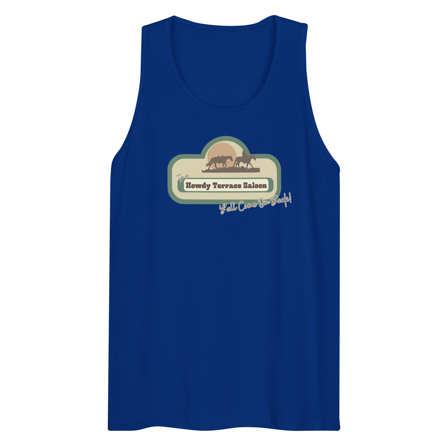 Howdy Terrace Saloon - Men's Premium Tank Top | Cotton Heritage