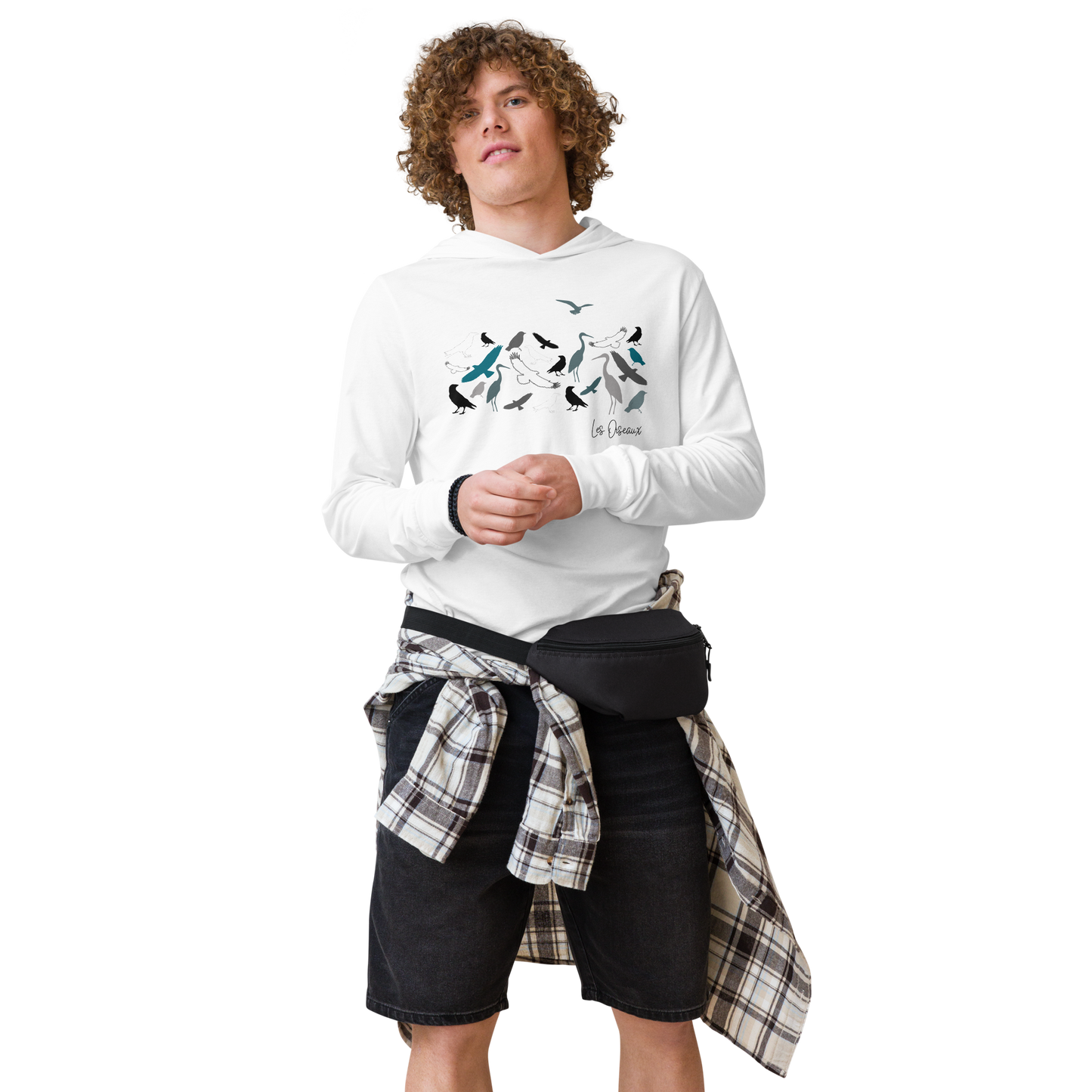 Quelque Chose: Les Oiseaux - Unisex Hooded Long Sleeve Tee | Bella + Canvas