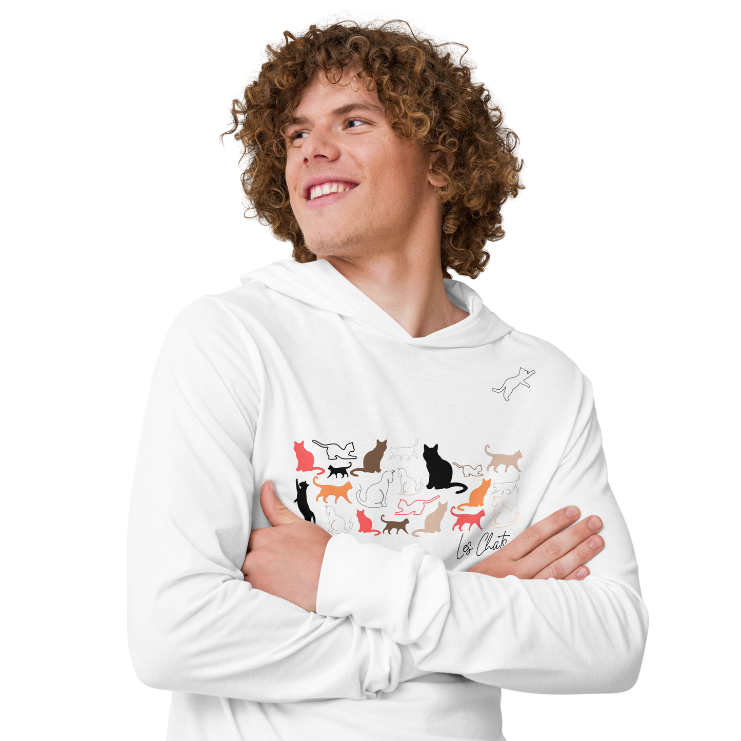 Quelque Chose: Les Chats - Unisex Hooded Long Sleeve Tee | Bella + Canvas