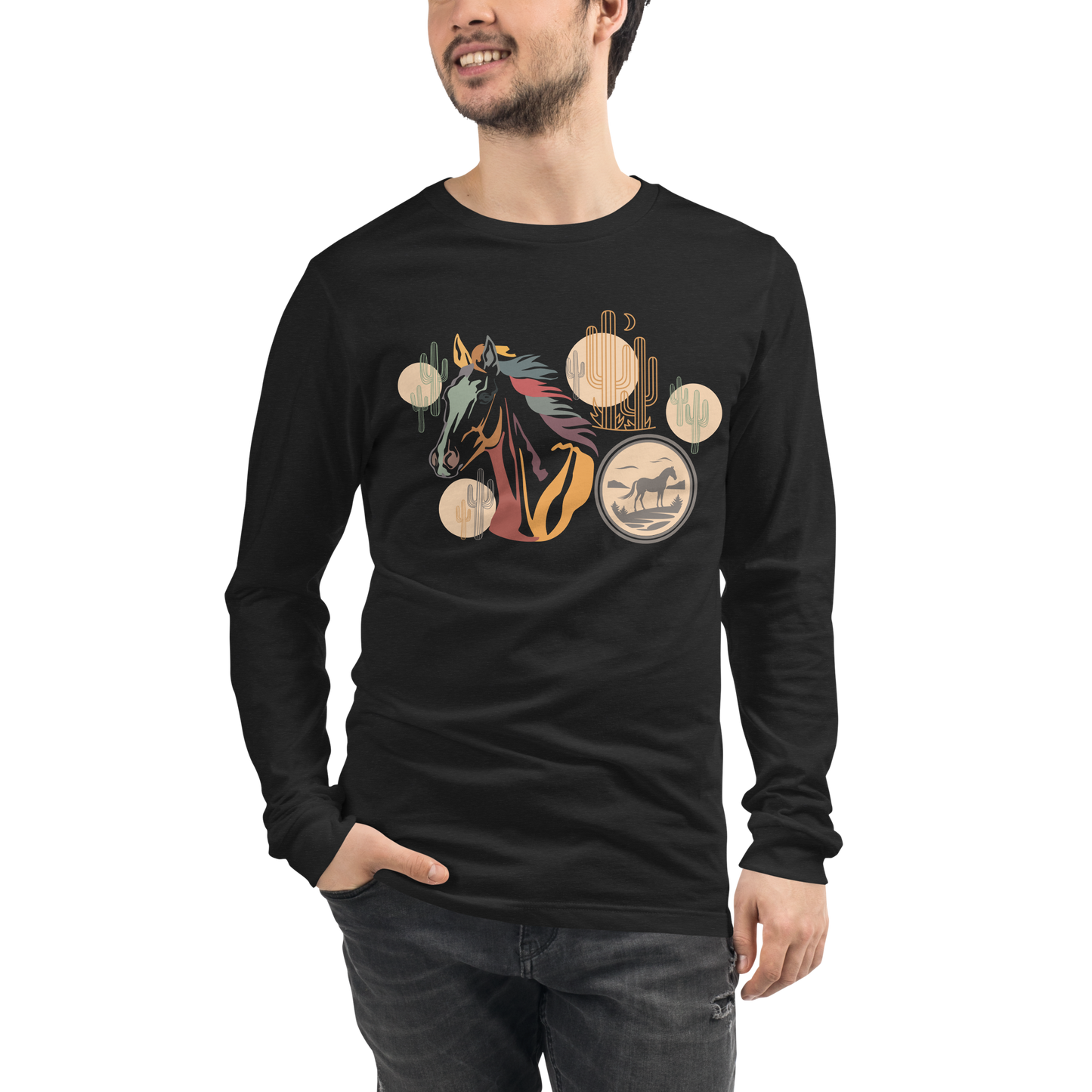 Horse Head - Unisex Long Sleeve Tee | Bella + Canvas