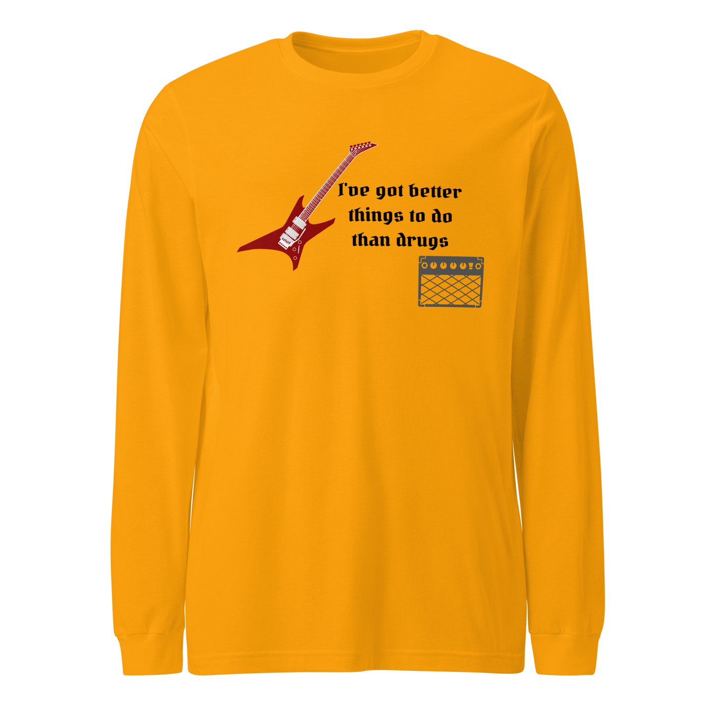 Better Than Drugs: Guitar Axe - Unisex Long Sleeve Tee | Bella + Canvas