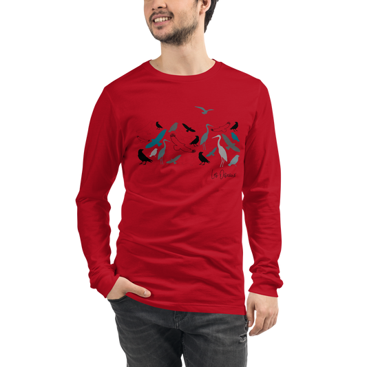 Quelque Chose: Les Oiseaux - Unisex Long Sleeve Tee | Bella + Canvas