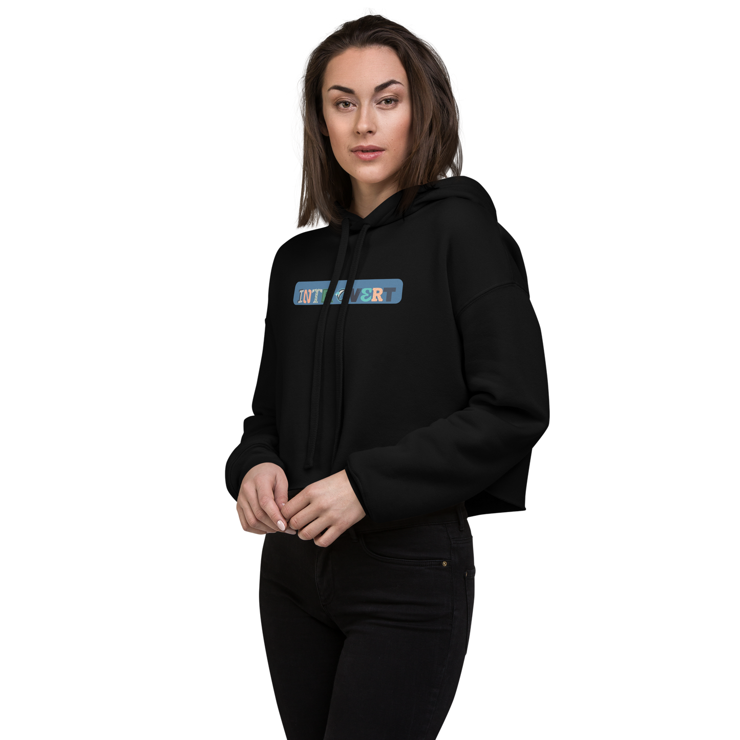 Introvert - Women's Cropped Hoodie | Bella + Canvas