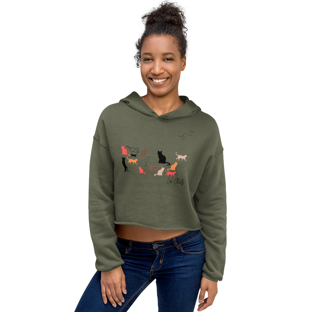 Quelque Chose: Les Chats - Women's Cropped Hoodie | Bella + Canvas