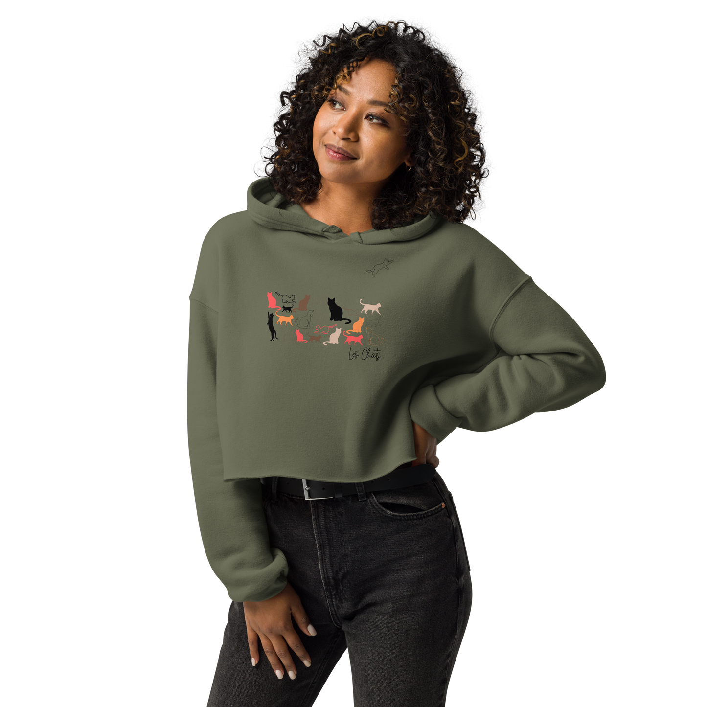Quelque Chose: Les Chats - Women's Cropped Hoodie | Bella + Canvas