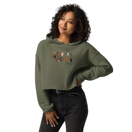 Quelque Chose: Les Chouettes - Women's Cropped Hoodie | Bella + Canvas