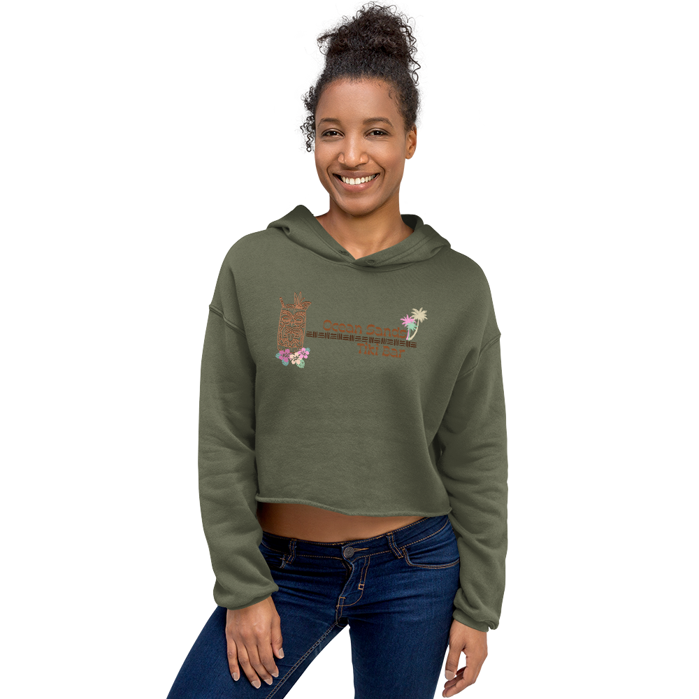 Ocean Sands Tiki Bar - Women's Cropped Hoodie | Bella + Canvas