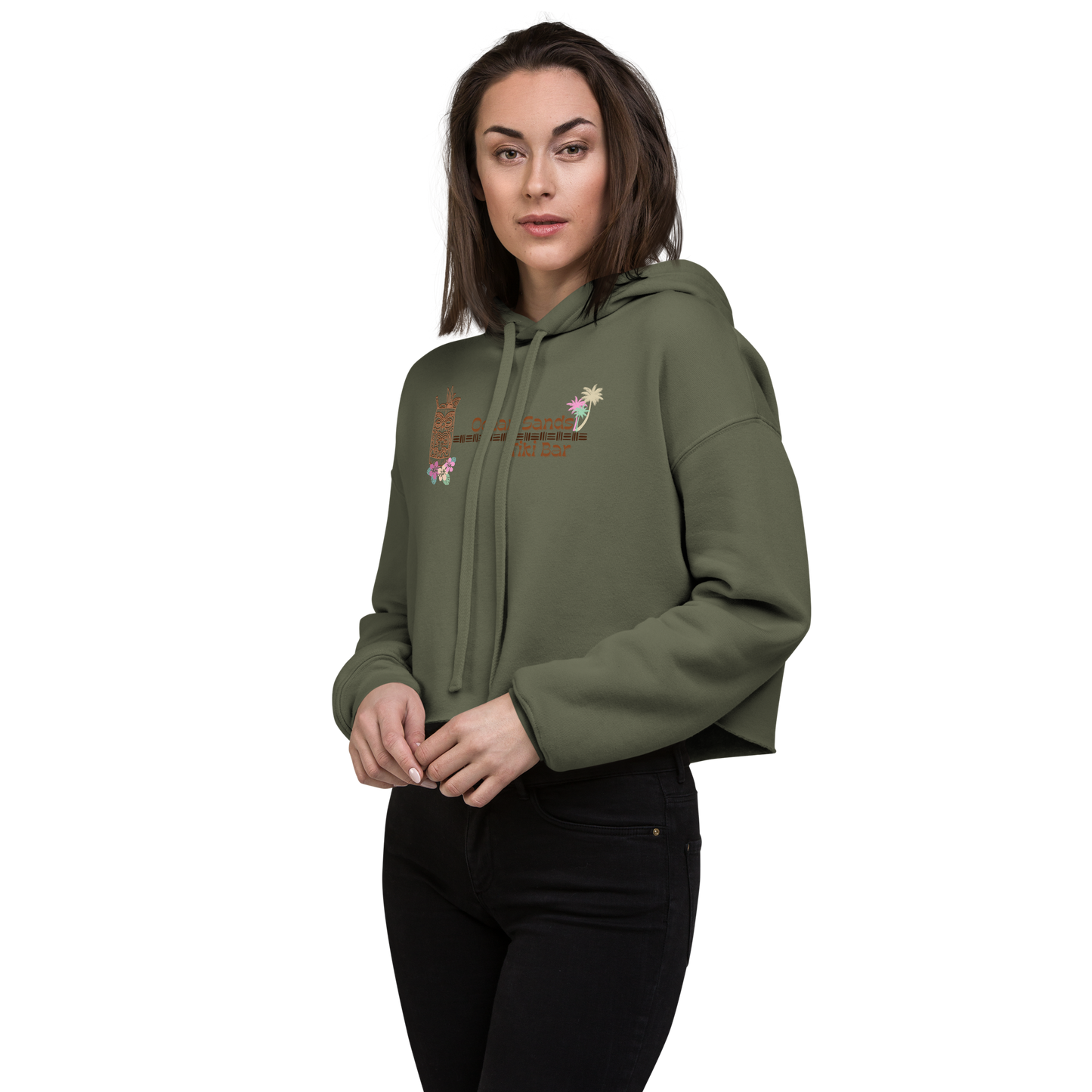 Ocean Sands Tiki Bar - Women's Cropped Hoodie | Bella + Canvas