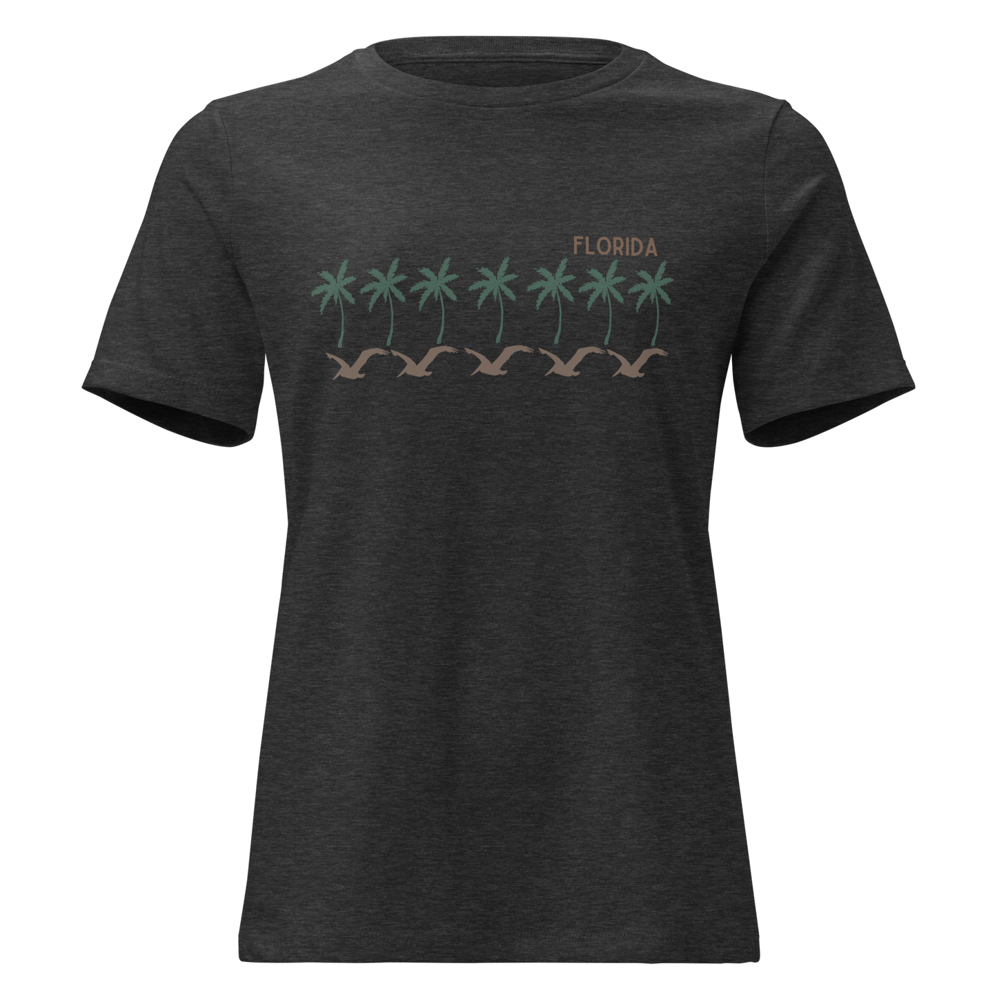 Florida Brown Pelican Palms - Women's Relaxed T-Shirt | Bella + Canvas