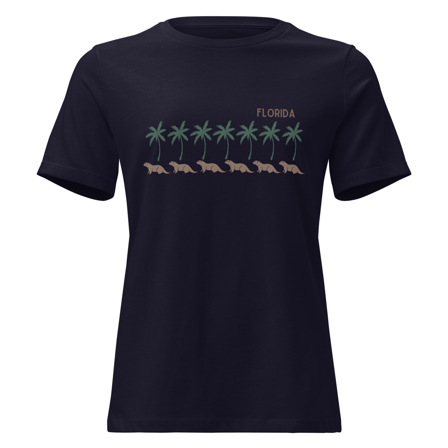 Florida Otter Palms - Women's Relaxed T-Shirt | Bella + Canvas